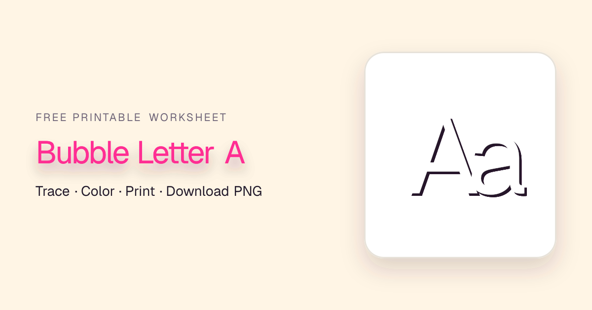 Bubble Letter A – Free Printable & Tracing | GummyType